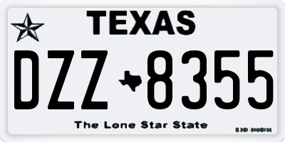 TX license plate DZZ8355