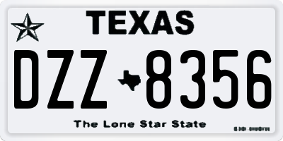 TX license plate DZZ8356