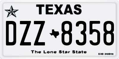 TX license plate DZZ8358