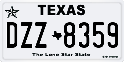 TX license plate DZZ8359