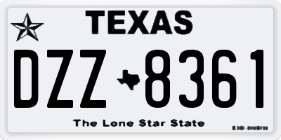 TX license plate DZZ8361