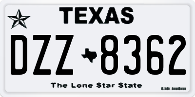 TX license plate DZZ8362