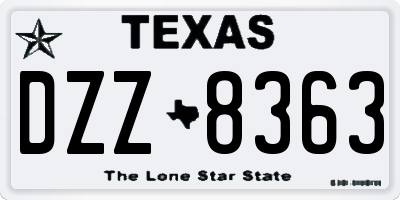 TX license plate DZZ8363