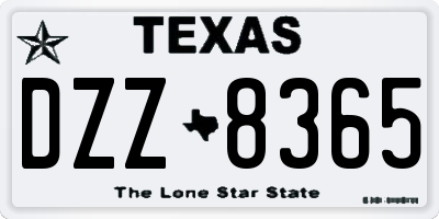 TX license plate DZZ8365