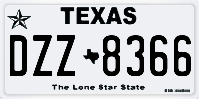 TX license plate DZZ8366