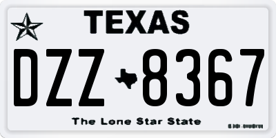 TX license plate DZZ8367