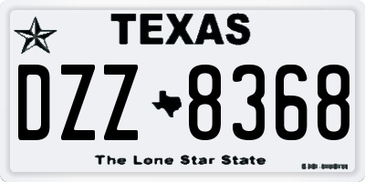 TX license plate DZZ8368