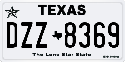 TX license plate DZZ8369