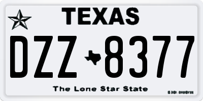 TX license plate DZZ8377