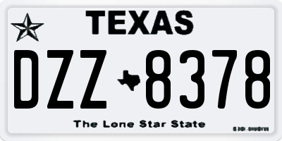 TX license plate DZZ8378