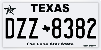 TX license plate DZZ8382