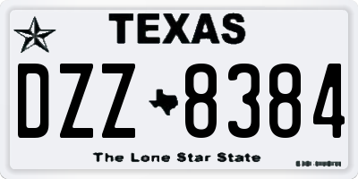 TX license plate DZZ8384