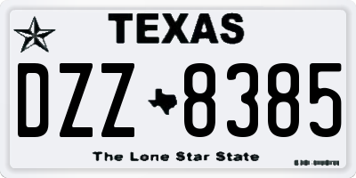 TX license plate DZZ8385