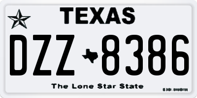 TX license plate DZZ8386