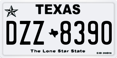 TX license plate DZZ8390