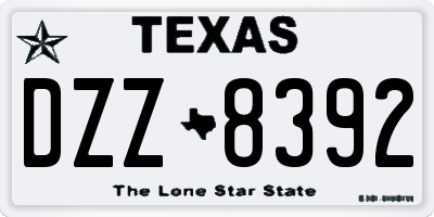 TX license plate DZZ8392