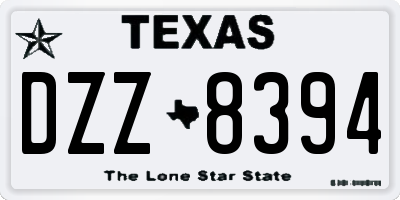 TX license plate DZZ8394