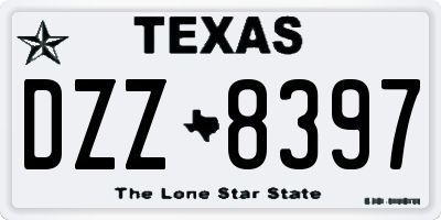 TX license plate DZZ8397