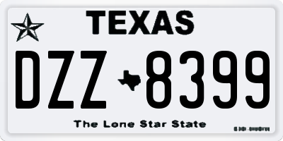 TX license plate DZZ8399