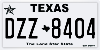 TX license plate DZZ8404