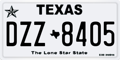 TX license plate DZZ8405