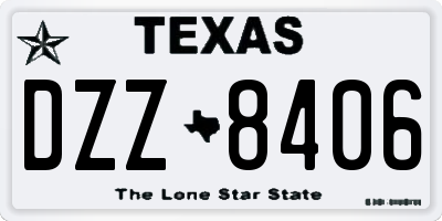 TX license plate DZZ8406