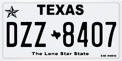 TX license plate DZZ8407