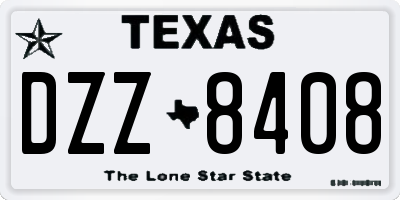 TX license plate DZZ8408