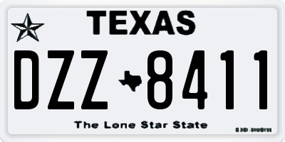 TX license plate DZZ8411