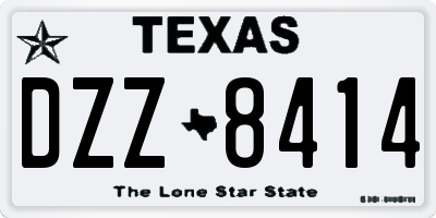 TX license plate DZZ8414