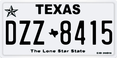 TX license plate DZZ8415