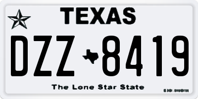 TX license plate DZZ8419