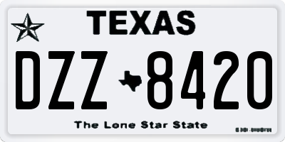 TX license plate DZZ8420