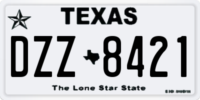 TX license plate DZZ8421