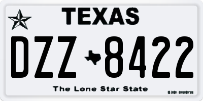 TX license plate DZZ8422