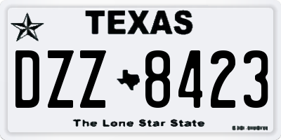 TX license plate DZZ8423