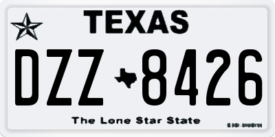 TX license plate DZZ8426