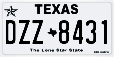 TX license plate DZZ8431