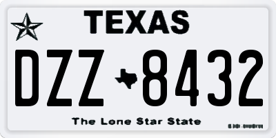 TX license plate DZZ8432