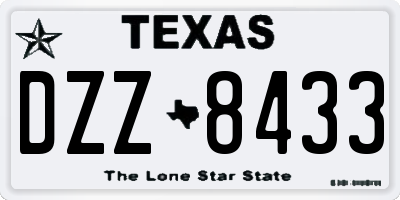 TX license plate DZZ8433