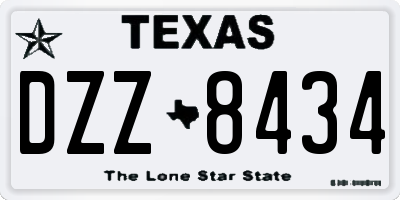 TX license plate DZZ8434