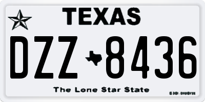 TX license plate DZZ8436