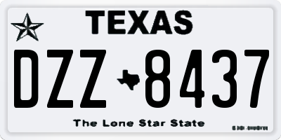 TX license plate DZZ8437