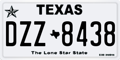 TX license plate DZZ8438