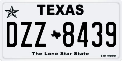 TX license plate DZZ8439