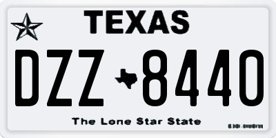 TX license plate DZZ8440