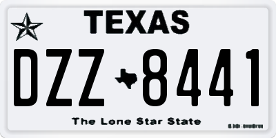 TX license plate DZZ8441