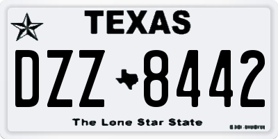 TX license plate DZZ8442