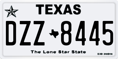 TX license plate DZZ8445