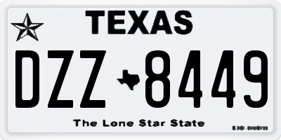 TX license plate DZZ8449